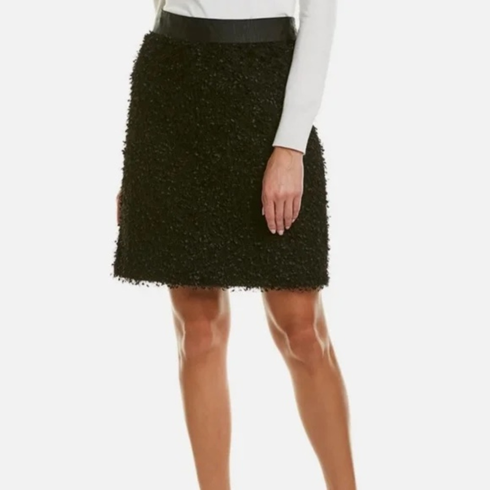 J McLaughlin Felix Snowflake Jacquard Midi Pencil Skirt Black size 14 Textured